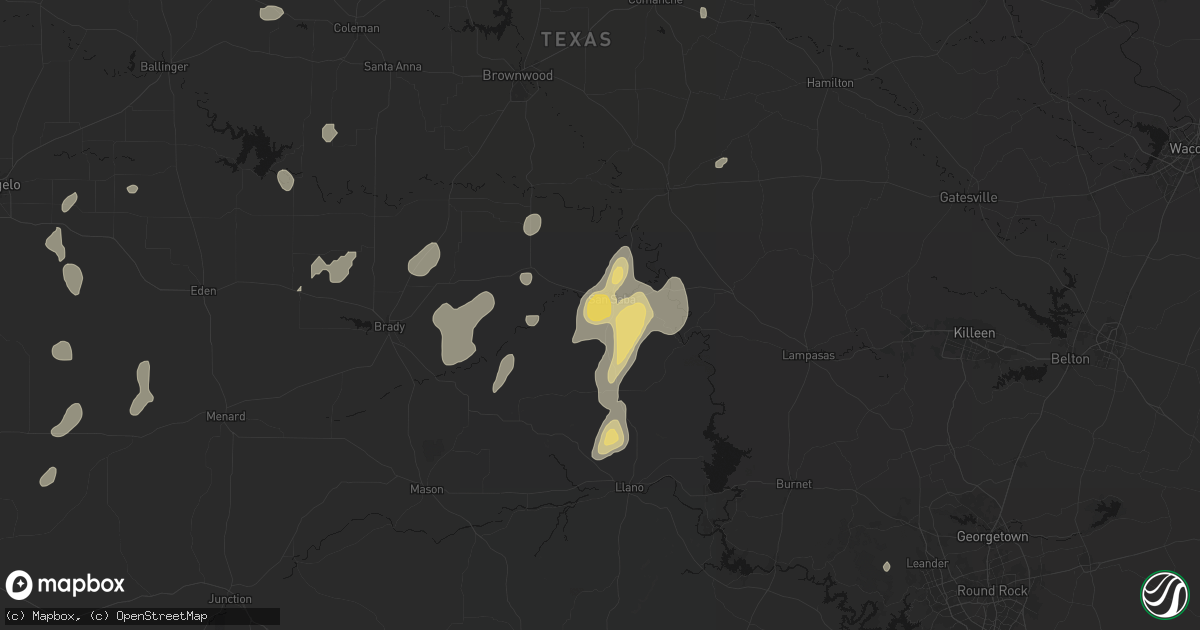 Hail map in San Saba, TX on June 19, 2026