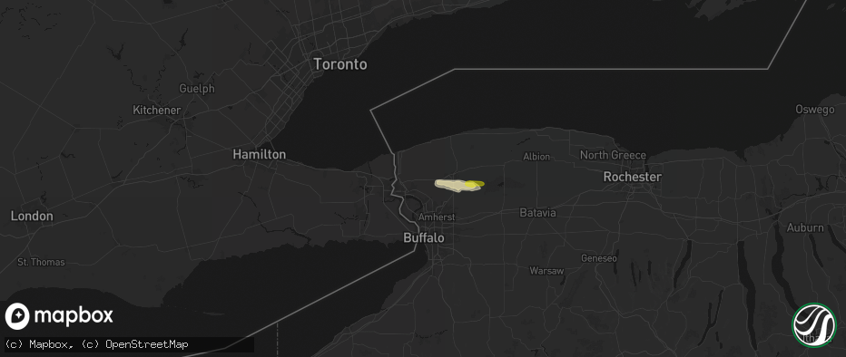 Hail map in Sanborn, NY on June 19, 2026
