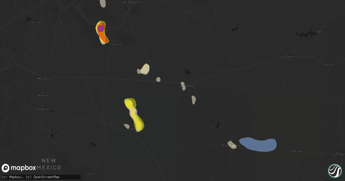Hail map in Santa Rosa, NM on June 19, 2026