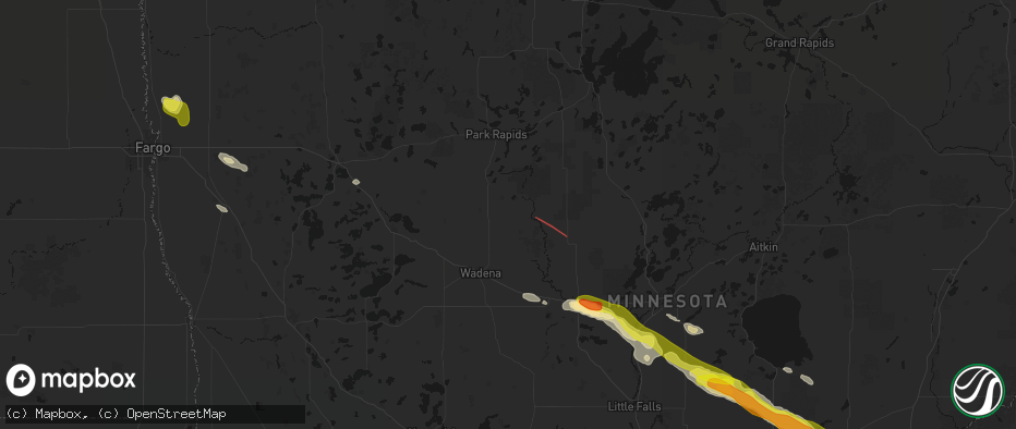 Hail map in Sebeka, MN on June 19, 2026