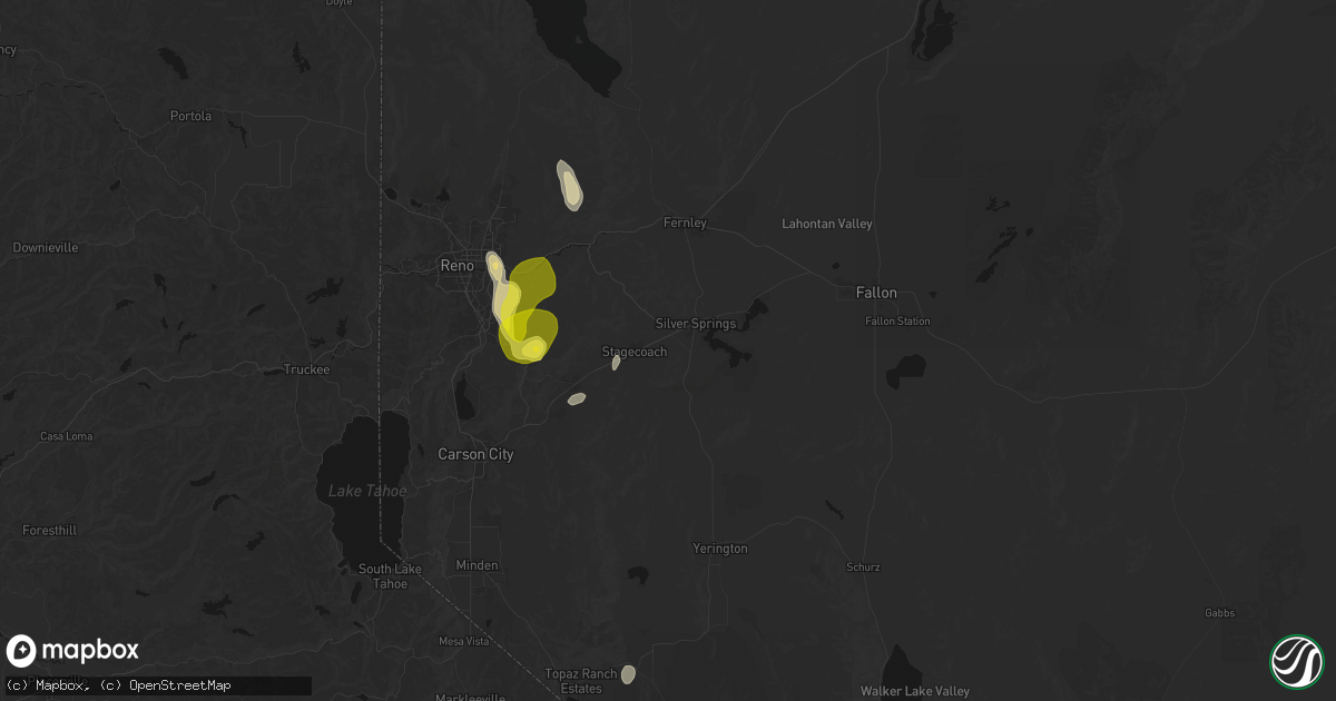 Hail map in Silver Springs, NV on June 19, 2026