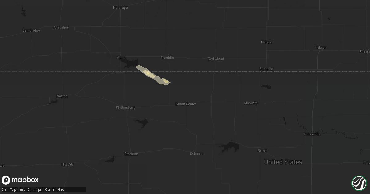 Hail map in Smith Center, KS on June 19, 2026