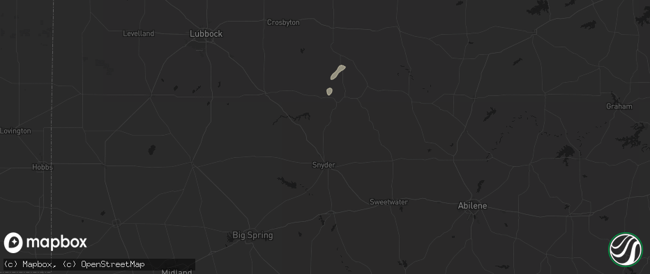 Hail map in Snyder, TX on June 19, 2026