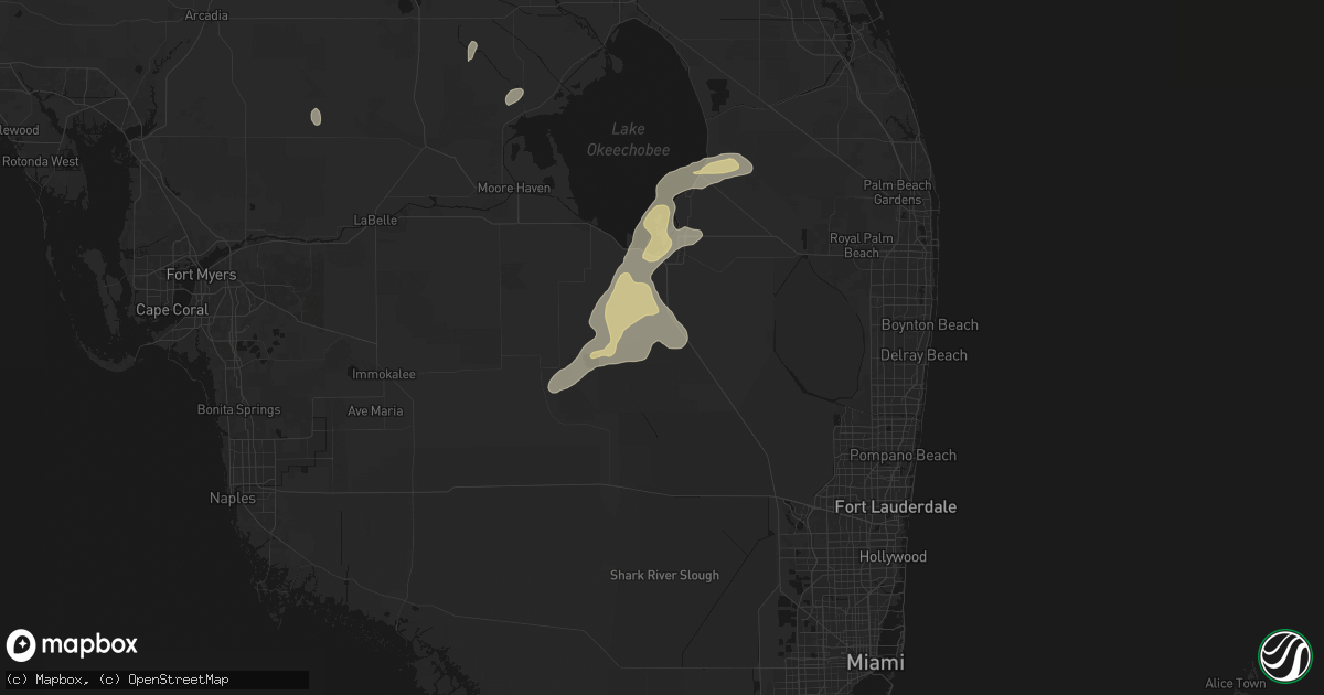 Hail map in South Bay, FL on June 19, 2026