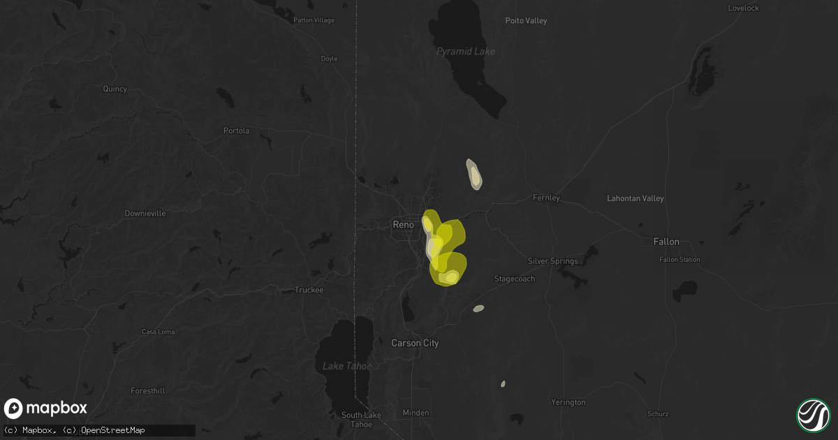 Hail map in Sparks, NV on June 19, 2026