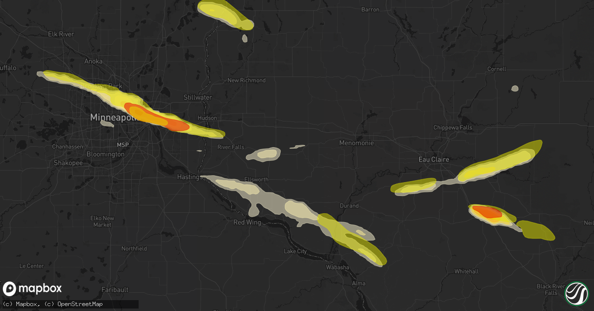 Hail map in Spring Valley, WI on June 19, 2026