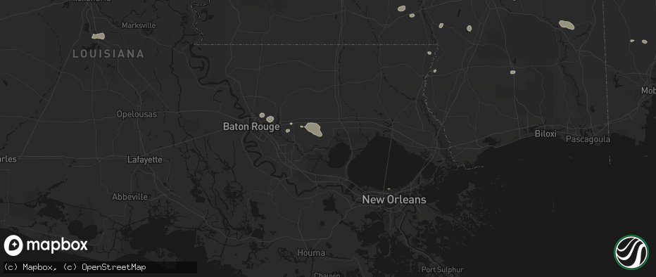 Hail map in Springfield, LA on June 19, 2026
