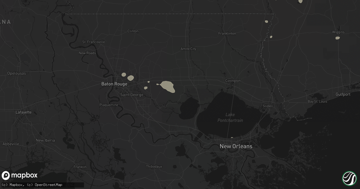 Hail map in Springfield, LA on June 19, 2026