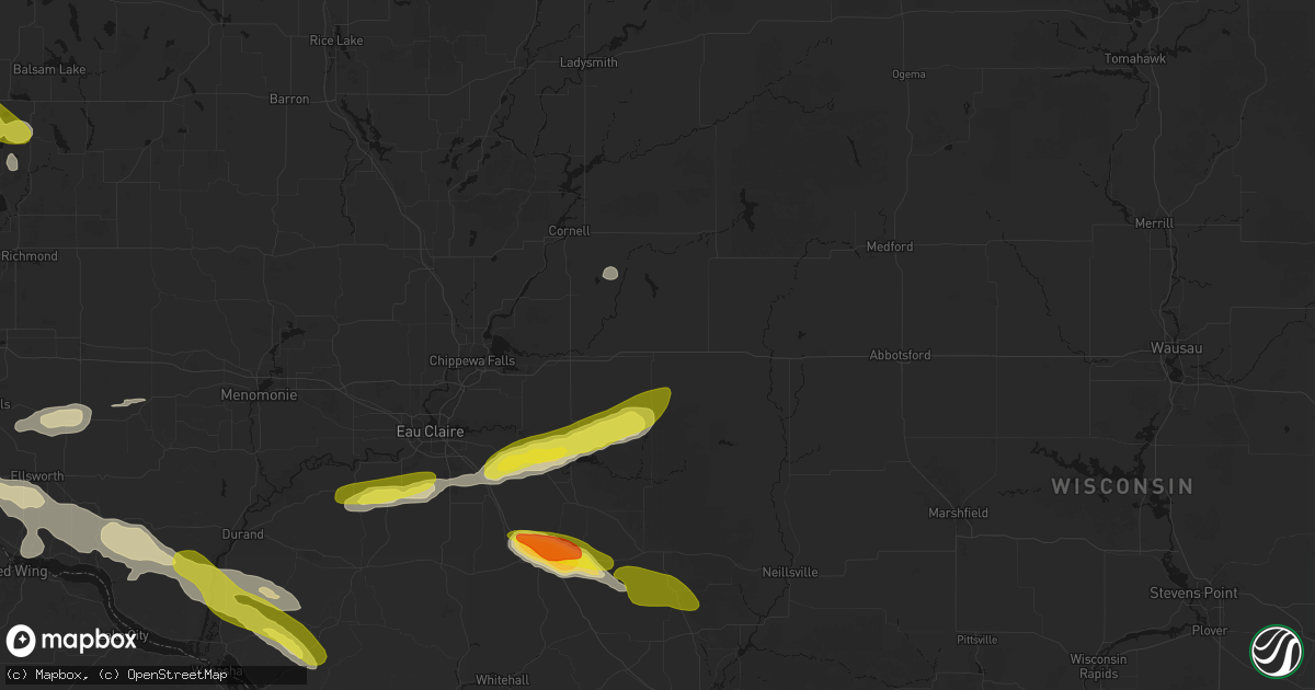 Hail map in Stanley, WI on June 19, 2026