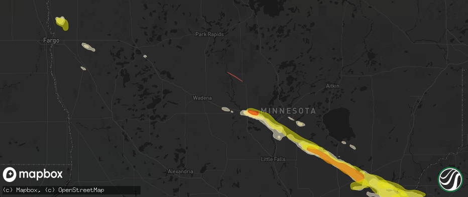 Hail map in Staples, MN on June 19, 2026