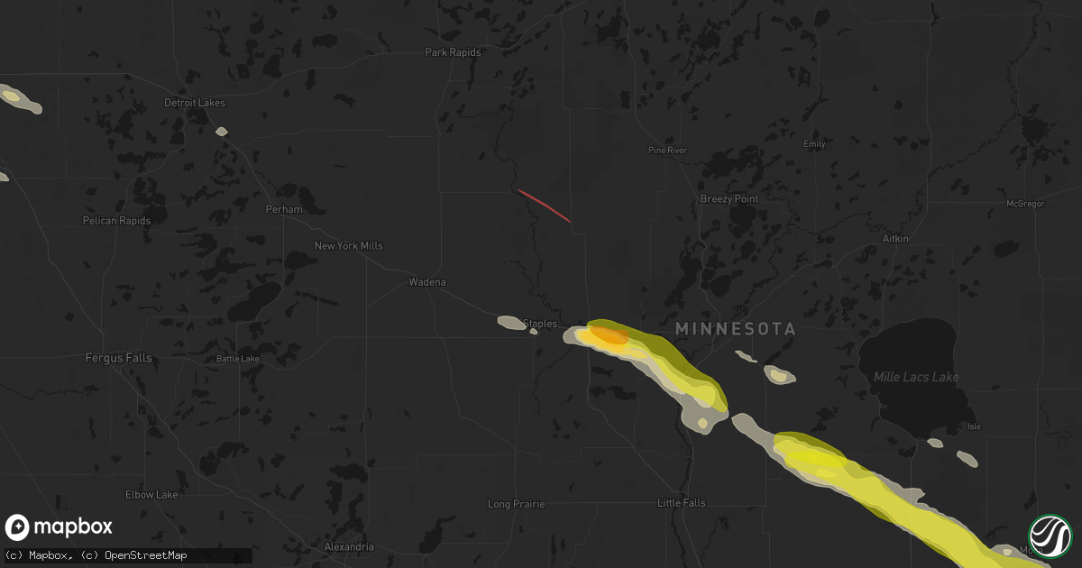 Hail map in Staples, MN on June 19, 2026