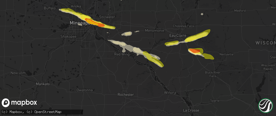 Hail map in Stockholm, WI on June 19, 2026