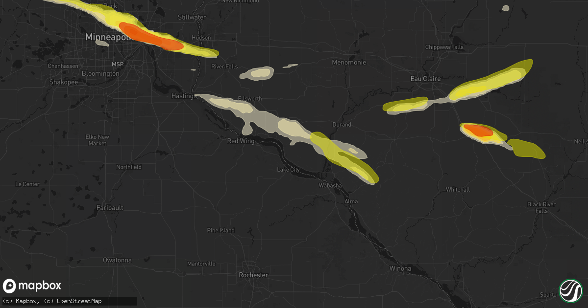 Hail map in Stockholm, WI on June 19, 2026