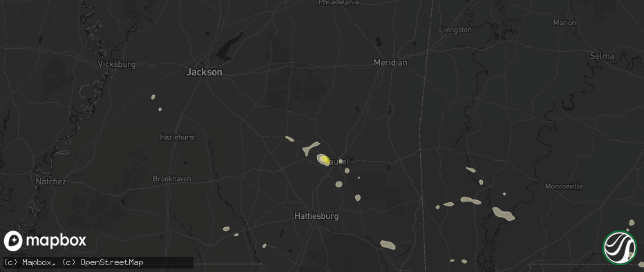 Hail map in Stringer, MS on June 19, 2026