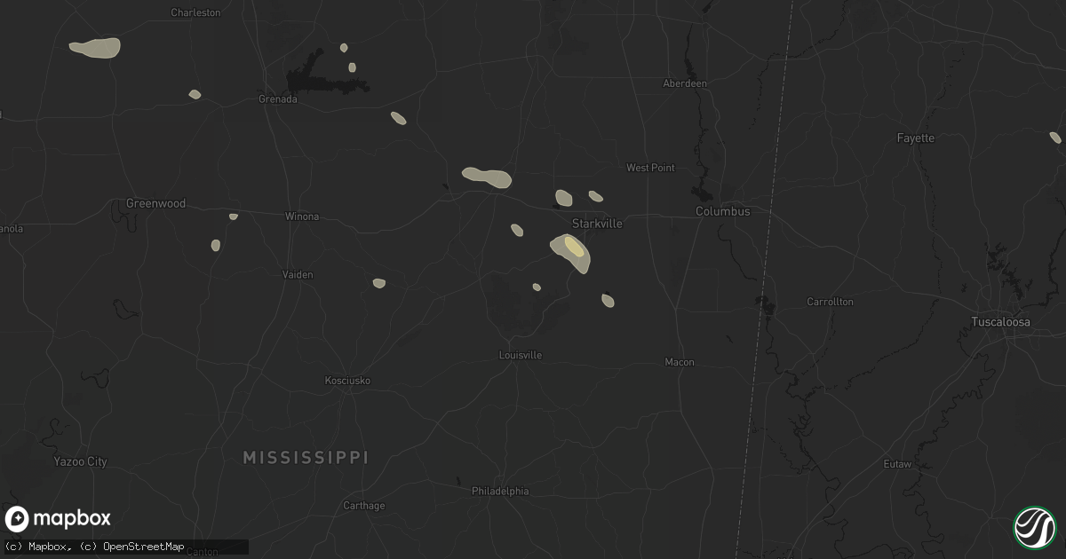 Hail map in Sturgis, MS on June 19, 2026