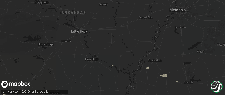 Hail map in Stuttgart, AR on June 19, 2026
