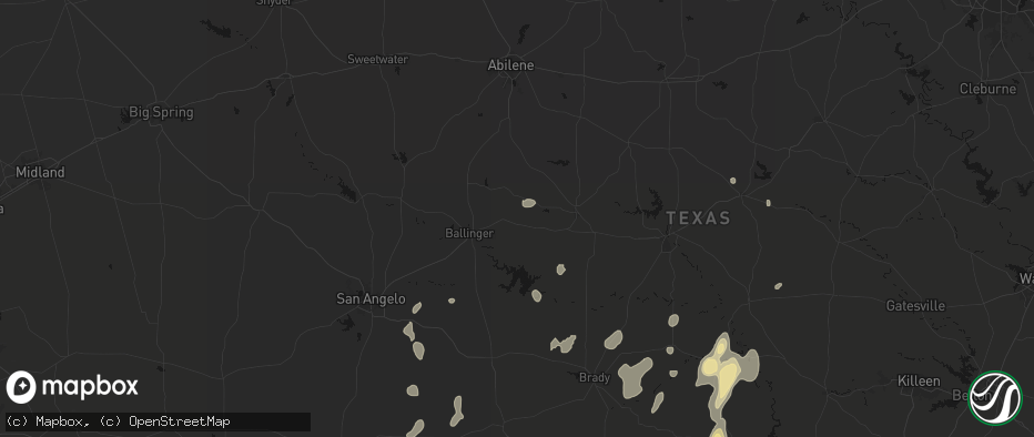 Hail map in Talpa, TX on June 19, 2026