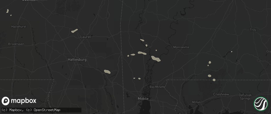 Hail map in Tibbie, AL on June 19, 2026