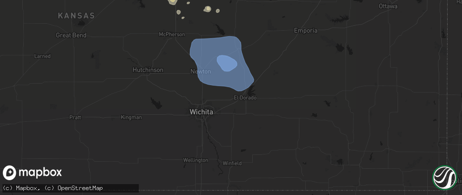 Hail map in Towanda, KS on June 19, 2026