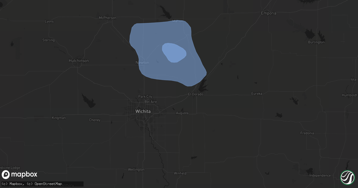 Hail map in Towanda, KS on June 19, 2026
