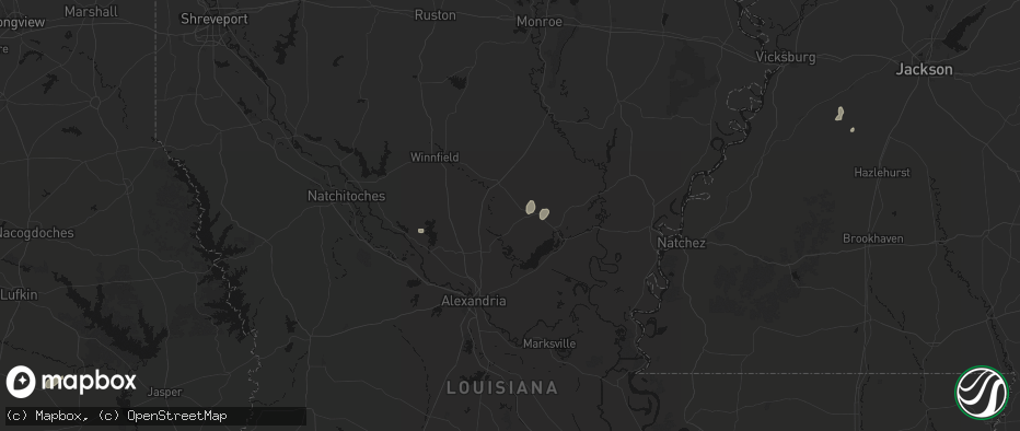 Hail map in Trout, LA on June 19, 2026