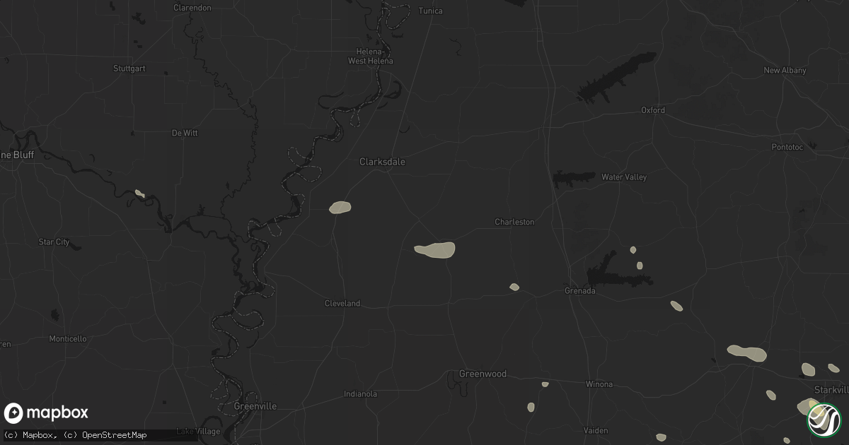 Hail map in Tutwiler, MS on June 19, 2026