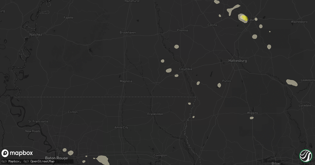Hail map in Tylertown, MS on June 19, 2026