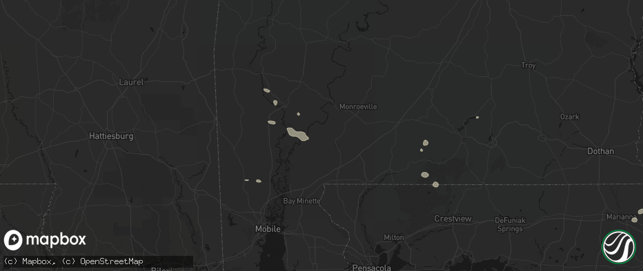 Hail map in Uriah, AL on June 19, 2026