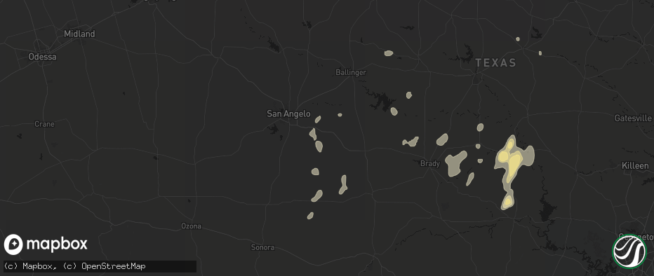 Hail map in Vancourt, TX on June 19, 2026