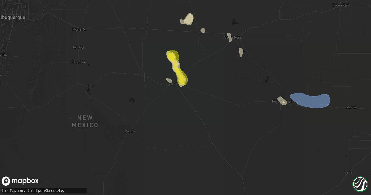 Hail map in Vaughn, NM on June 19, 2026