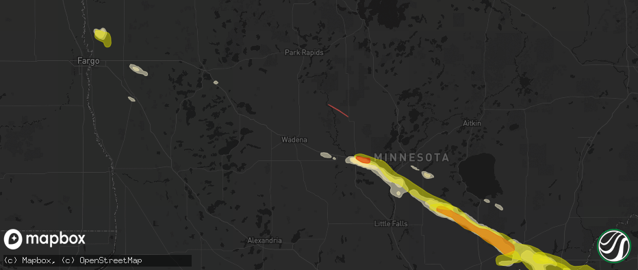 Hail map in Verndale, MN on June 19, 2026
