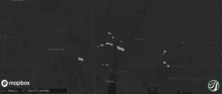 Hail map in Wagarville, AL on June 19, 2026