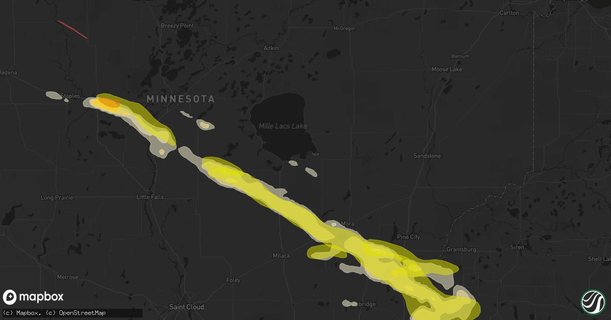 Hail map in Wahkon, MN on June 19, 2026