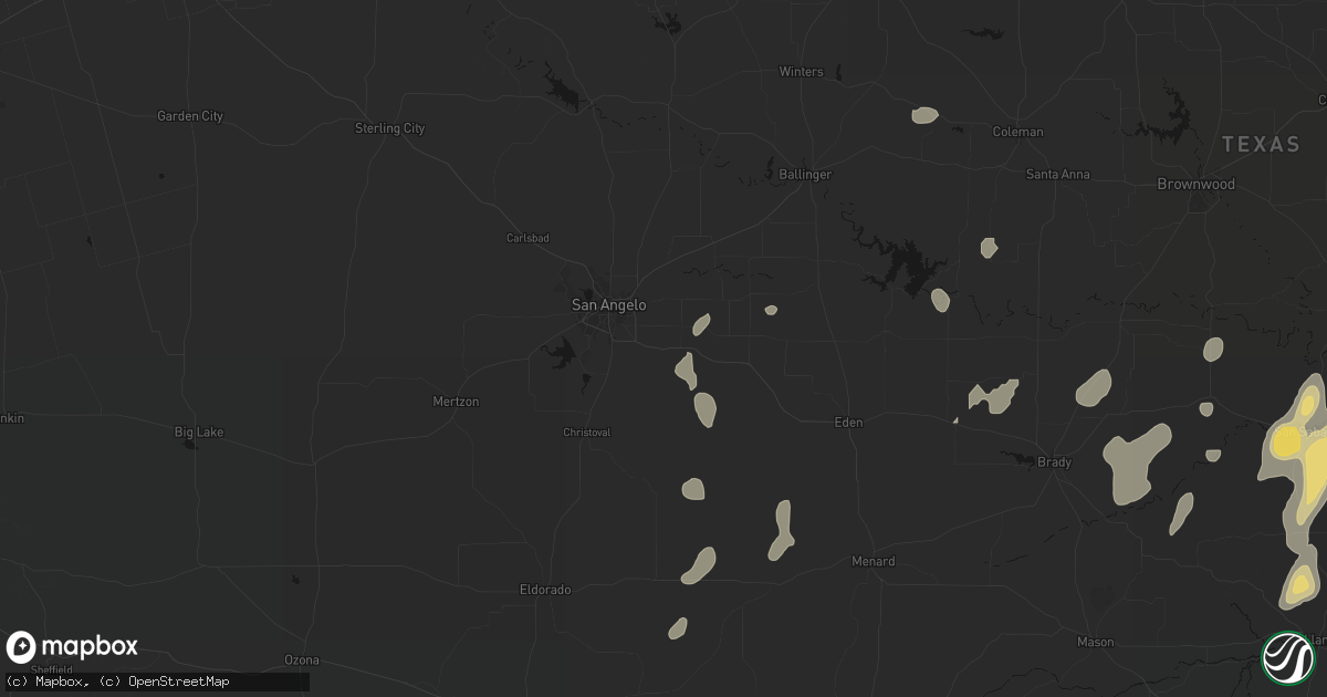 Hail map in Wall, TX on June 19, 2026