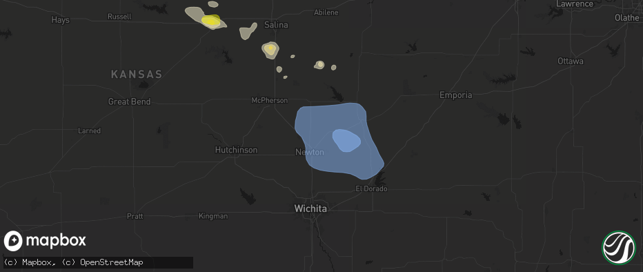 Hail map in Walton, KS on June 19, 2026