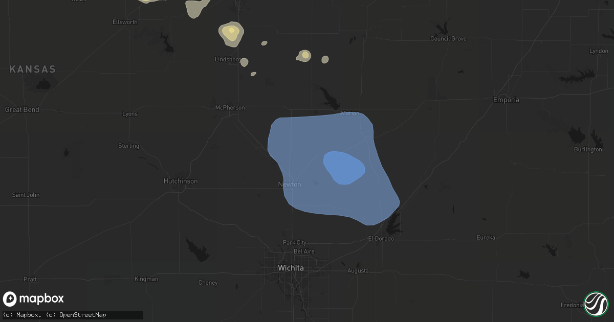 Hail map in Walton, KS on June 19, 2026