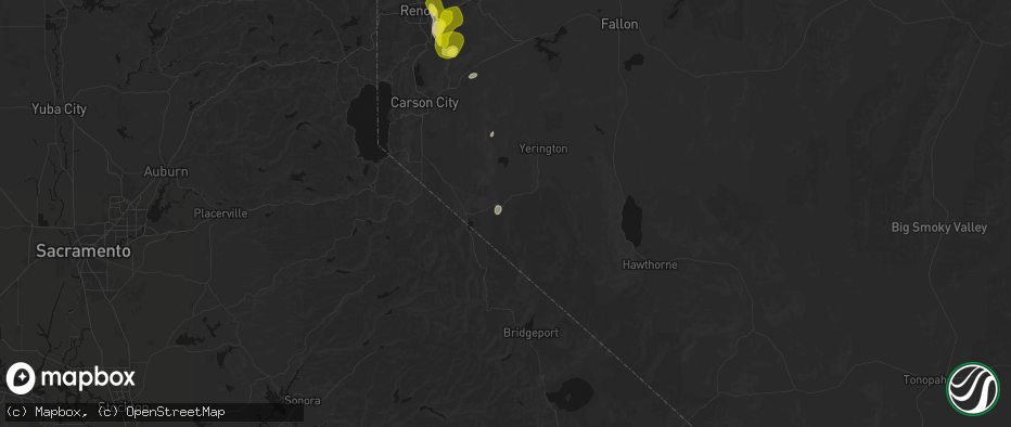 Hail map in Wellington, NV on June 19, 2026