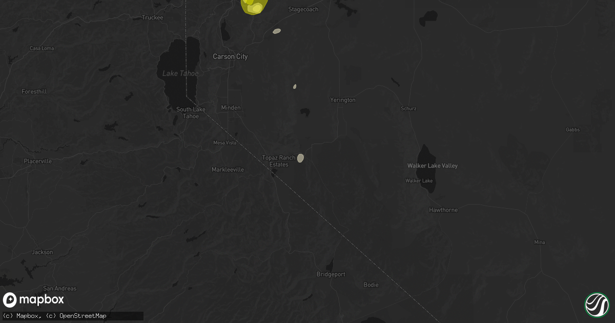 Hail map in Wellington, NV on June 19, 2026