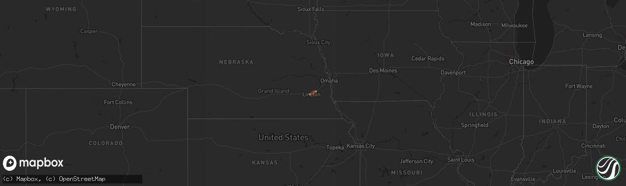 Hail map on June 20, 2010
