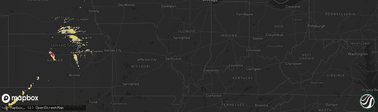 Hail map on June 20, 2012