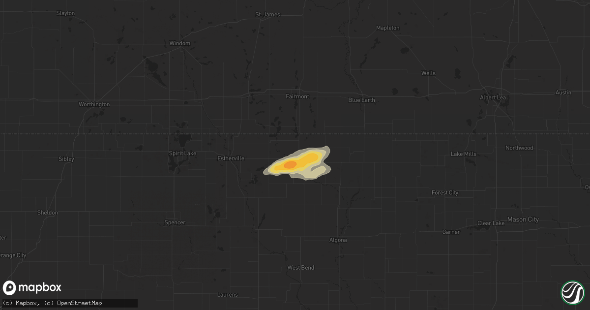 Hail map in Armstrong, IA on June 20, 2013