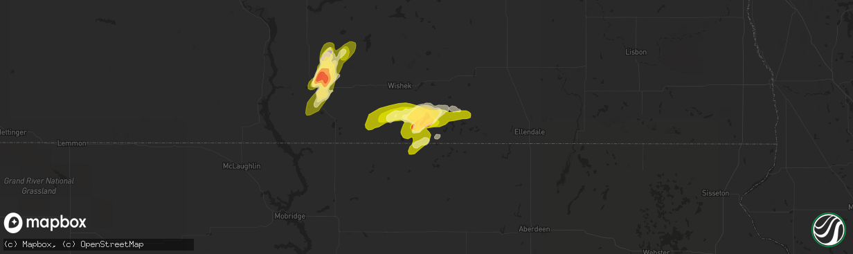 Hail map in Ashley, ND on June 20, 2013