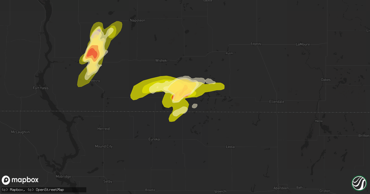 Hail map in Ashley, ND on June 20, 2013