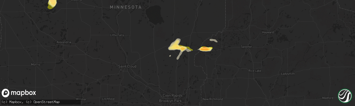 Hail map in Braham, MN on June 20, 2013