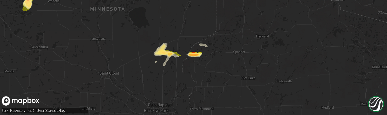 Hail map in Grantsburg, WI on June 20, 2013