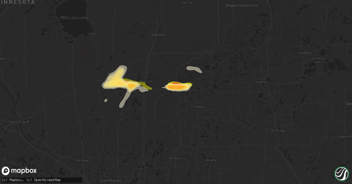 Hail map in Grantsburg, WI on June 20, 2013