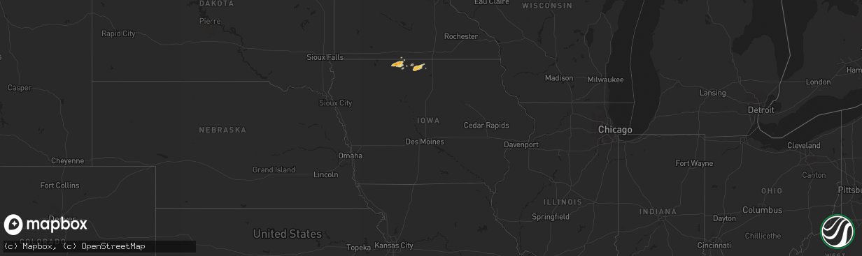 Hail map in Iowa on June 20, 2013