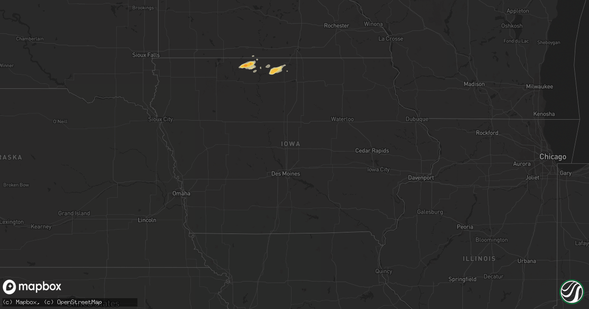 Hail map in Iowa on June 20, 2013