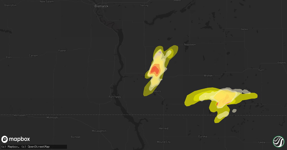 Hail map in Linton, ND on June 20, 2013