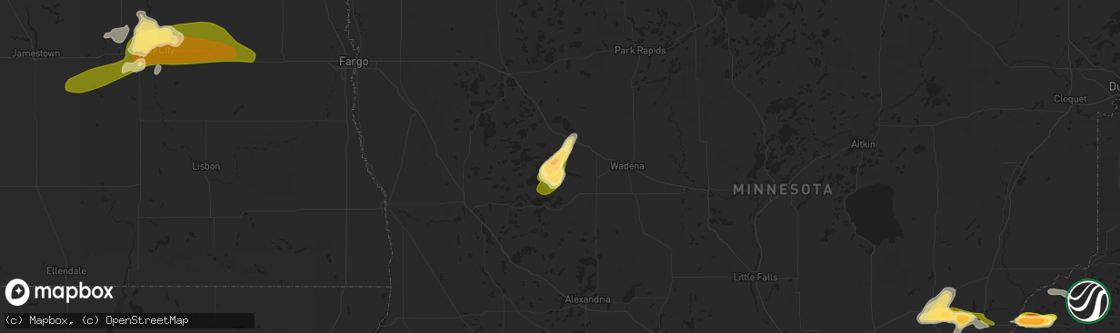 Hail map in Ottertail, MN on June 20, 2013